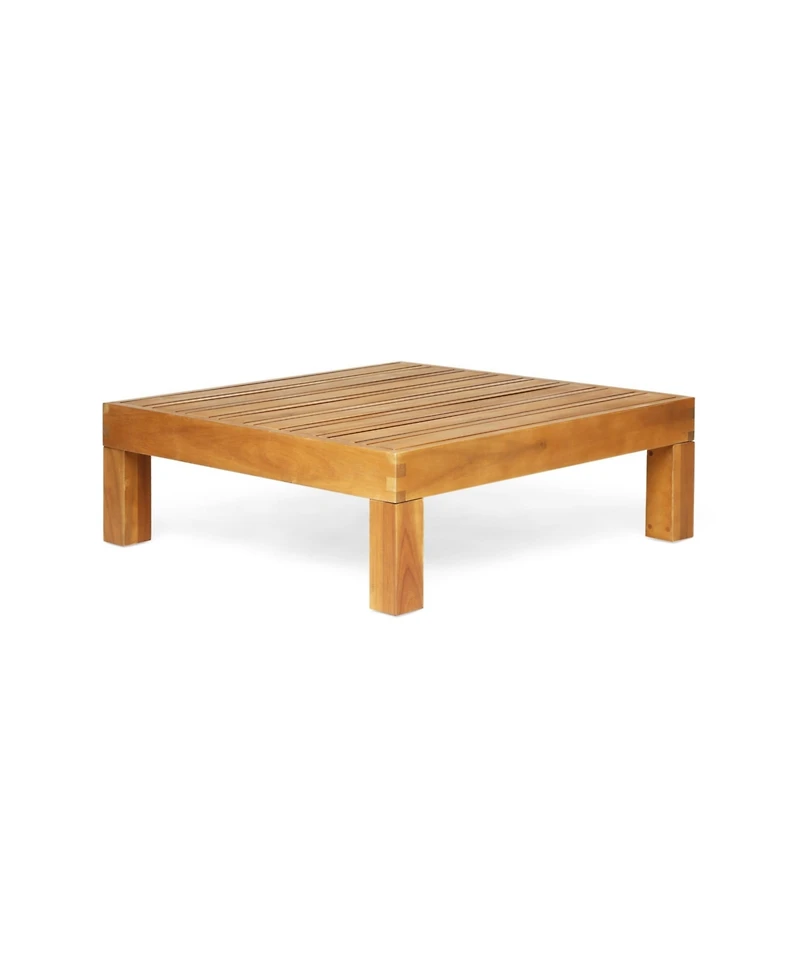 Flynama Square Teak Coffee Table, Rustic Style
