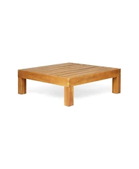 Flynama Square Teak Coffee Table, Rustic Style