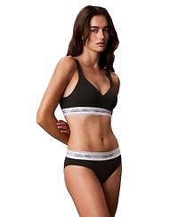 Calvin Klein Icon Cotton-Modal Blend Script Bikini, QF9073