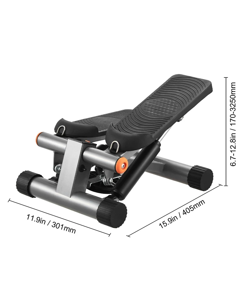 Sugift Mini Hydraulic Fitness Stepper with Resistance Bands Lcd Monitor 330LBS Load Capacity