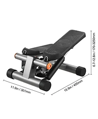 Sugift Mini Hydraulic Fitness Stepper with Resistance Bands Lcd Monitor 330LBS Load Capacity