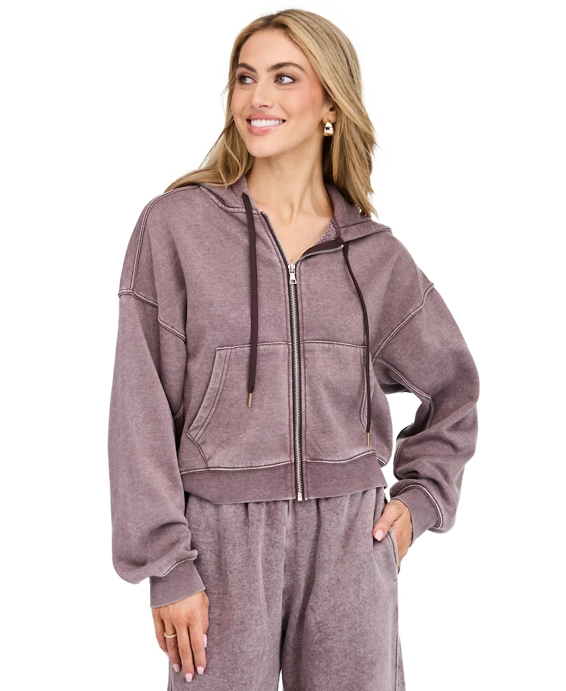 Kittenish Women's Lounge Crop-Zip Cotton-Blend Sweatshirt