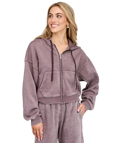 Kittenish Women's Lounge Crop-Zip Cotton-Blend Sweatshirt