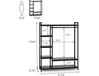Tribesigns Heavy Duty Garment Rack with Shelves