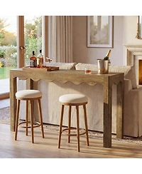 Tribesigns Bar Table, Counter Height Pub Table with Wavy Curved Apron