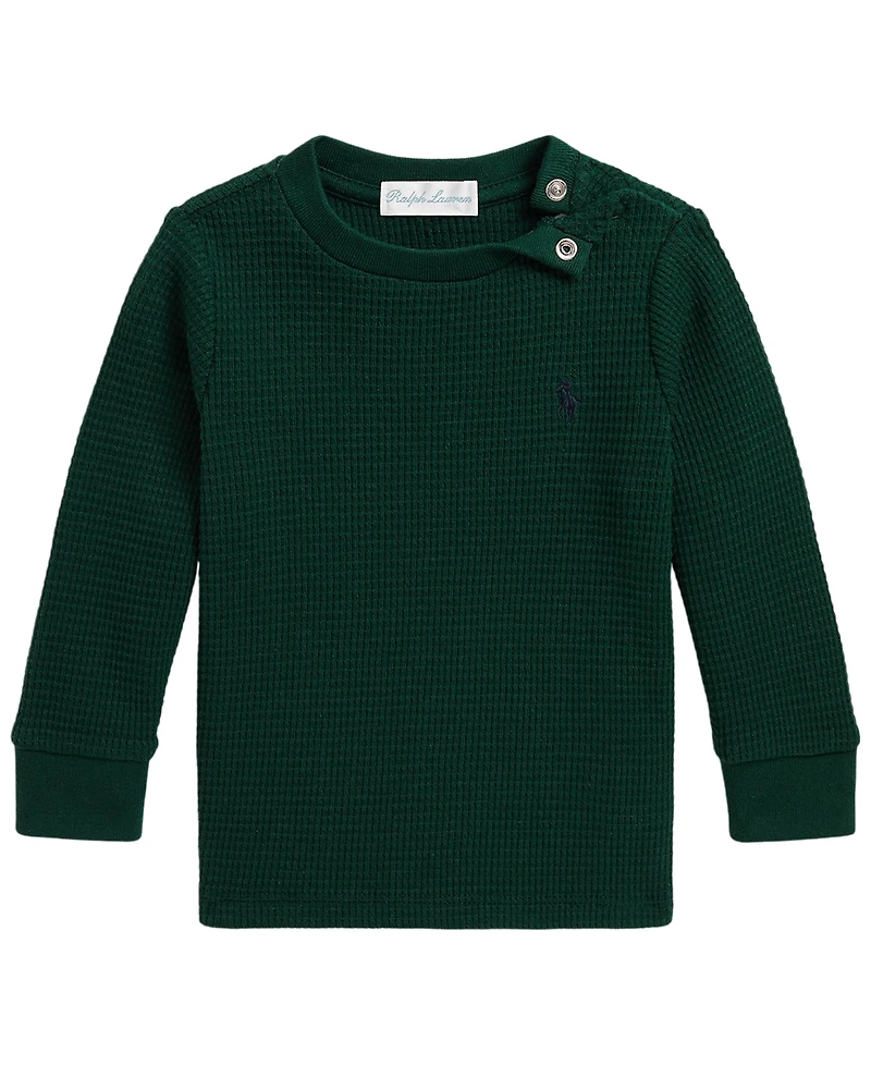 Polo Ralph Lauren Baby Boys' Waffle-Knit Cotton Long-Sleeve T-Shirt
