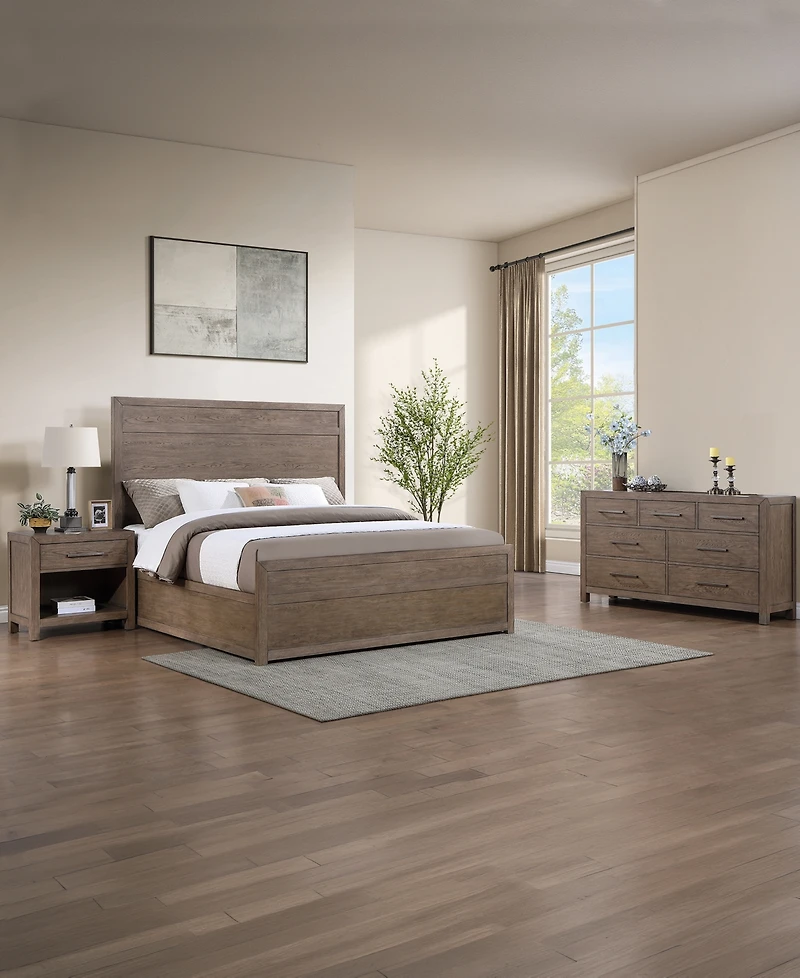 Adler 3-Piece King Modern Bedroom Set (Bed, Dresser & Nightstand), Macy's Exclusive