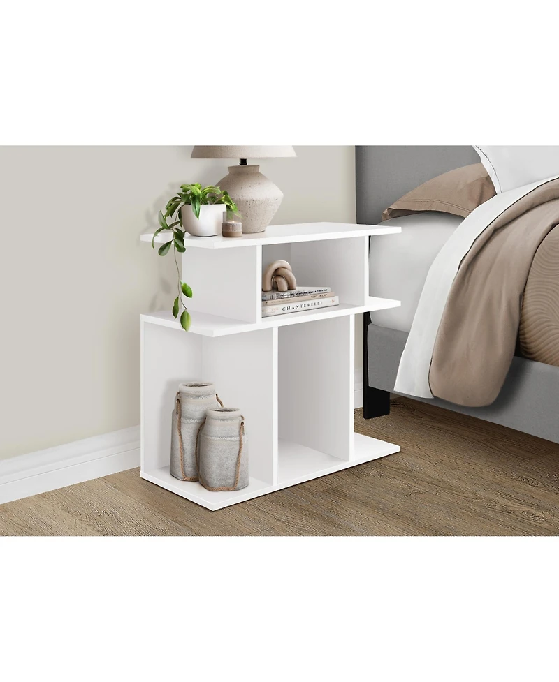 Flynama 3-Tier Laminate Accent Side Table with 6 Open Shelves