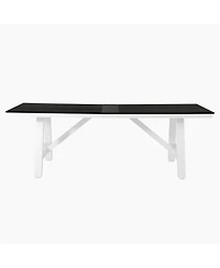 WestinTrends 9-Piece Hdpe Outdoor Furniture Patio Dining Table With Umbrella Hole and Chairs Set For 8