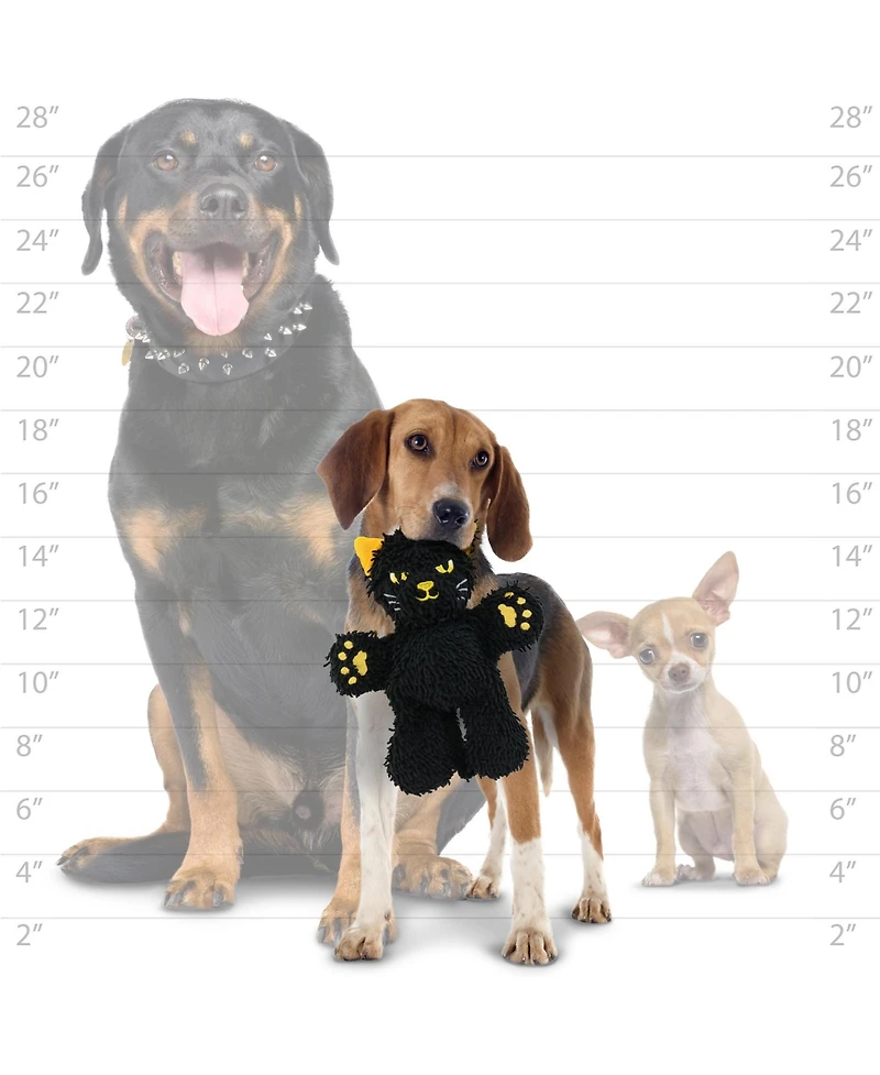 Mighty Microfiber Ball Med Cat Black 2 Pack, Durable Squeaky Halloween Dog Toy
