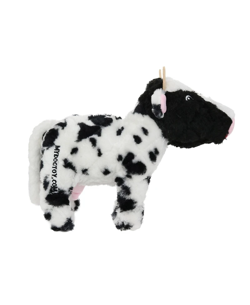 Mighty Farm Cow 2 Pack, Durable Plush Squeaky Dog Toy