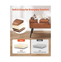 Slickblue Upholstered Leather Storage Bench with Metal Legs for Bedroom Home