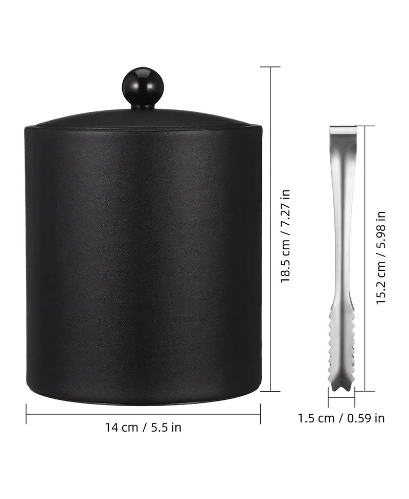 Piscifun Double Wall Insulated Stainless Steel Ice Bucket With Lid Tongs Strainer For Cocktail Parties