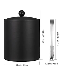 Piscifun Double Wall Insulated Stainless Steel Ice Bucket With Lid Tongs Strainer For Cocktail Parties