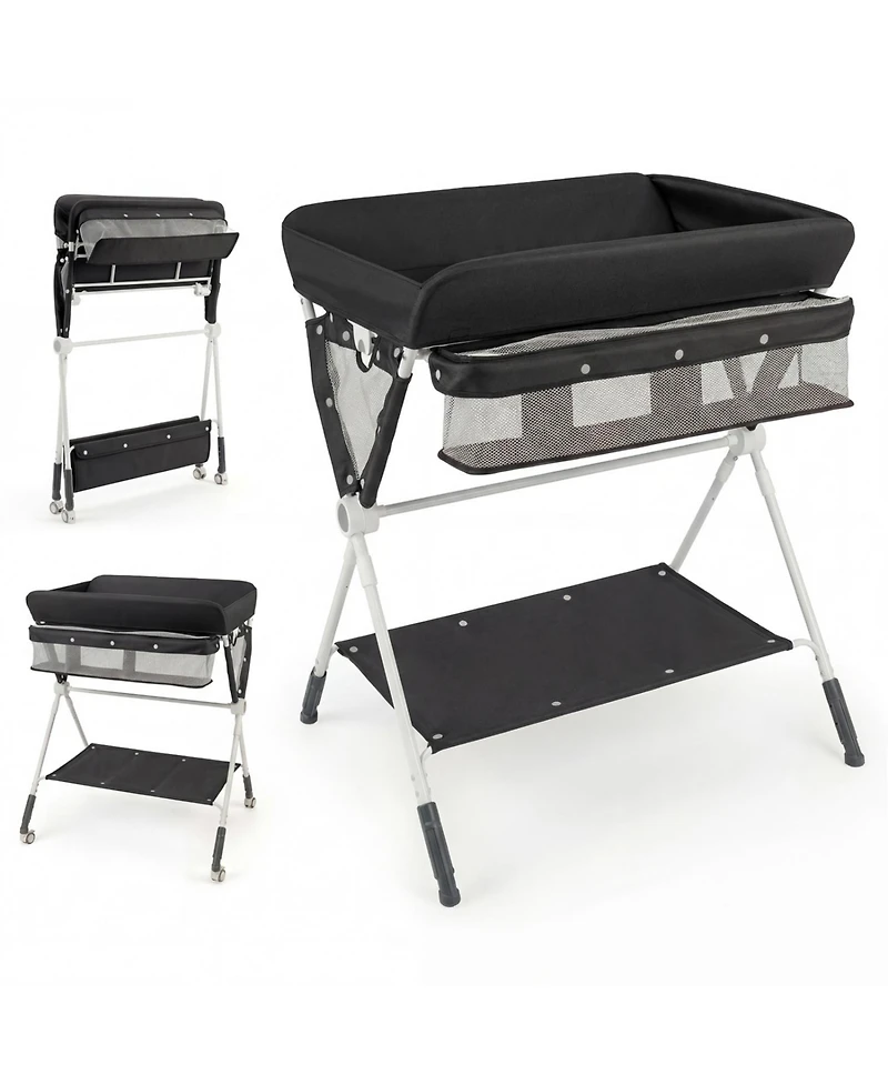 Slickblue Adjustable Height Baby Changing Table Portable Nursery Station