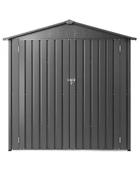Slickblue 6x4 Ft Metal Garden Shed with Lockable Doors and Ventilated Storage