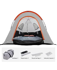 Hongge Waterproof Double Layer Truck Bed Tent for 5.5 to 6 ft Pickups Sleeping 2 to 3 with Rainfly and Carry Bag