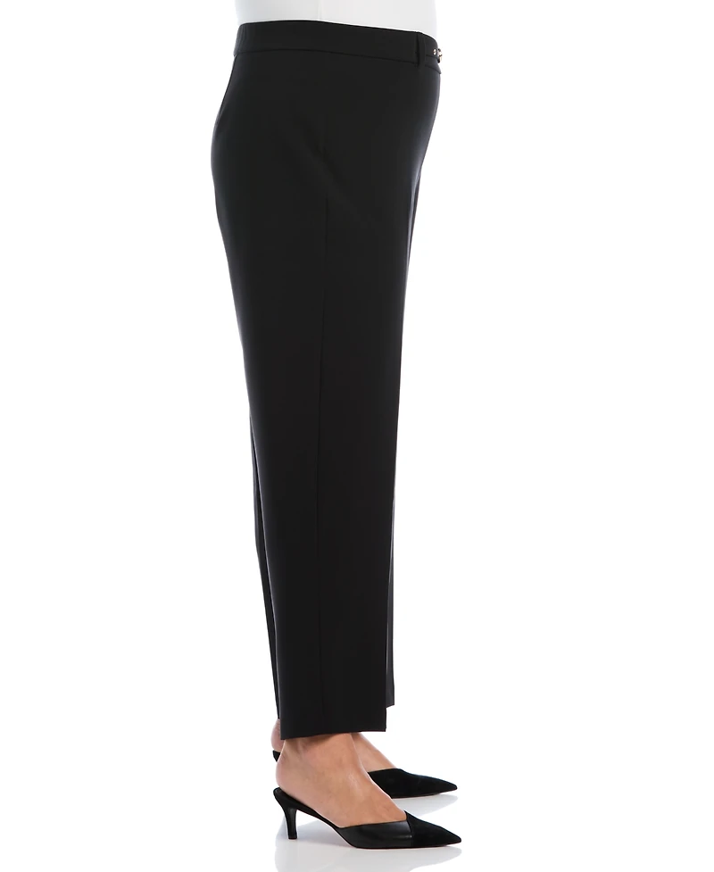 Rafaella Plus Wide-Leg Pull-On Mid-Rise Pants