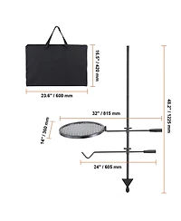 Sugift Swivel Campfire Grill Heavy Duty Steel Fire Pit Grill Grate 360 Adjustable Portable Outdoor Bbq