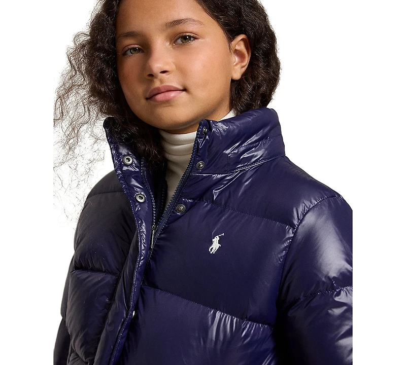 Polo Ralph Lauren Girls' 7-16 Glossy Down Hooded Jacket