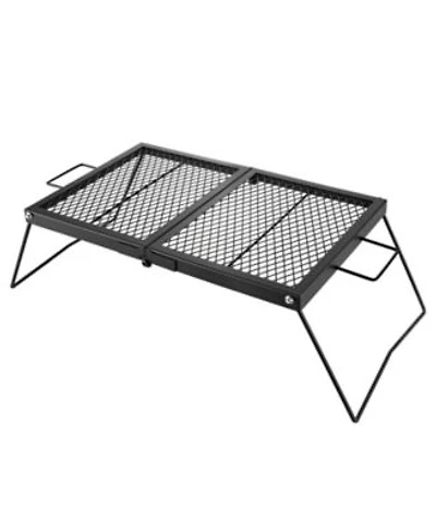 Sugift 24 inches Folding Campfire Grill Grate with Legs Handle Heavy Duty Steel Mesh for Fire Pit
