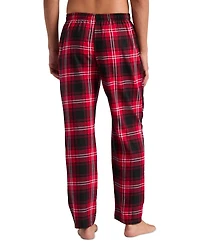 Perry Ellis Portfolio Men's Deluxe Touch Crewneck T-Shirt and Flannel Plaid Pants, 2-Piece Set