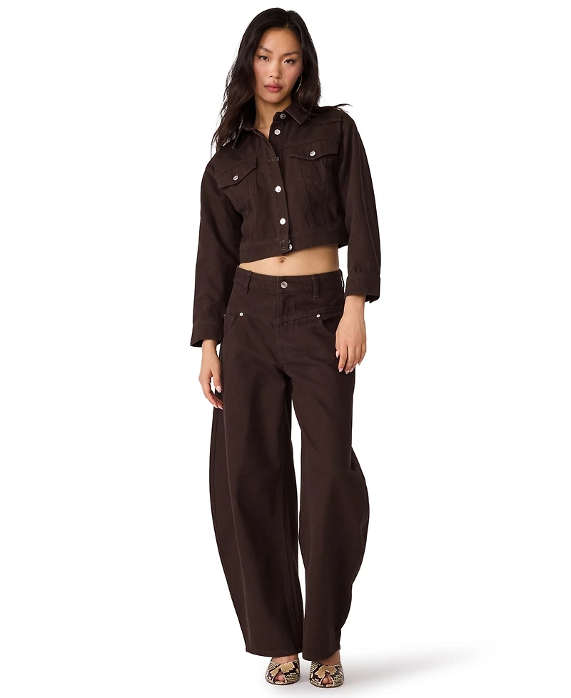 Steve Madden Women's Dove Cropped Denim Long-Sleeve Jacket