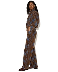 Steve Madden Women's Sydnee High-Waisted Wide-Leg Paisley-Print Jeans