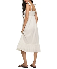 Lucky Brand Women's Classic Lace Trim Square Neck Midi Dress