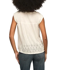 Lucky Brand Women's Square Neck Eyelet Blouse