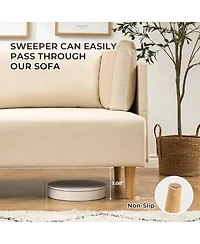 homfan 2 Seater Velvet Loveseat with Deep Seat and Arm Pillows, Modern Compact Couch for Living Room, Bedroom, Apartment, Office
