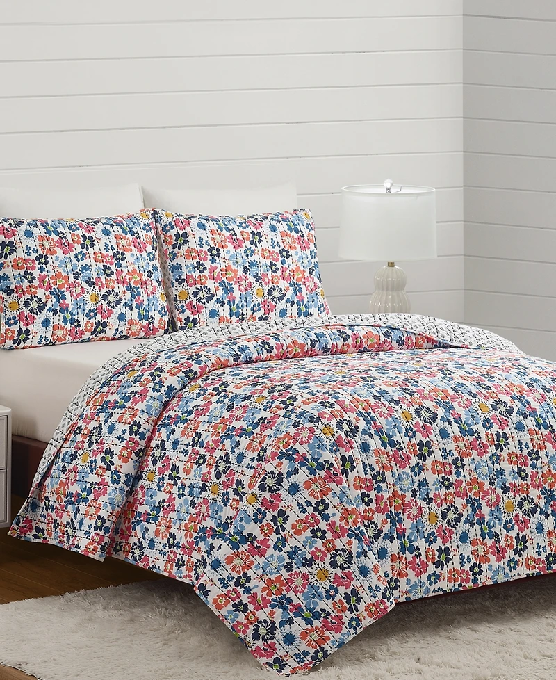 Modern Heirloom Blossom Reversible 2-Piece Quilt Set, Twin/Twin Xl