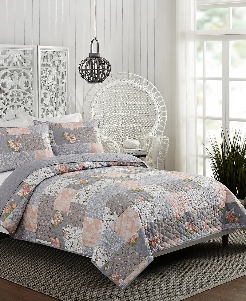 Modern Heirloom La Flor Patchwork 2-Piece Quilt Set, Twin/Twin Xl