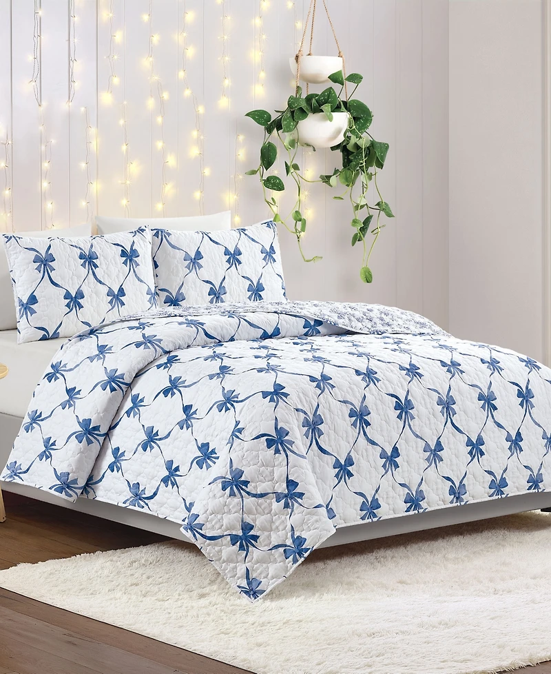 Modern Heirloom Abigail Bow Reversible 2-Piece Quilt Set, Twin