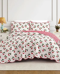 Modern Heirloom Cherry Reversible 2-Piece Quilt Set, Twin/Twin Xl