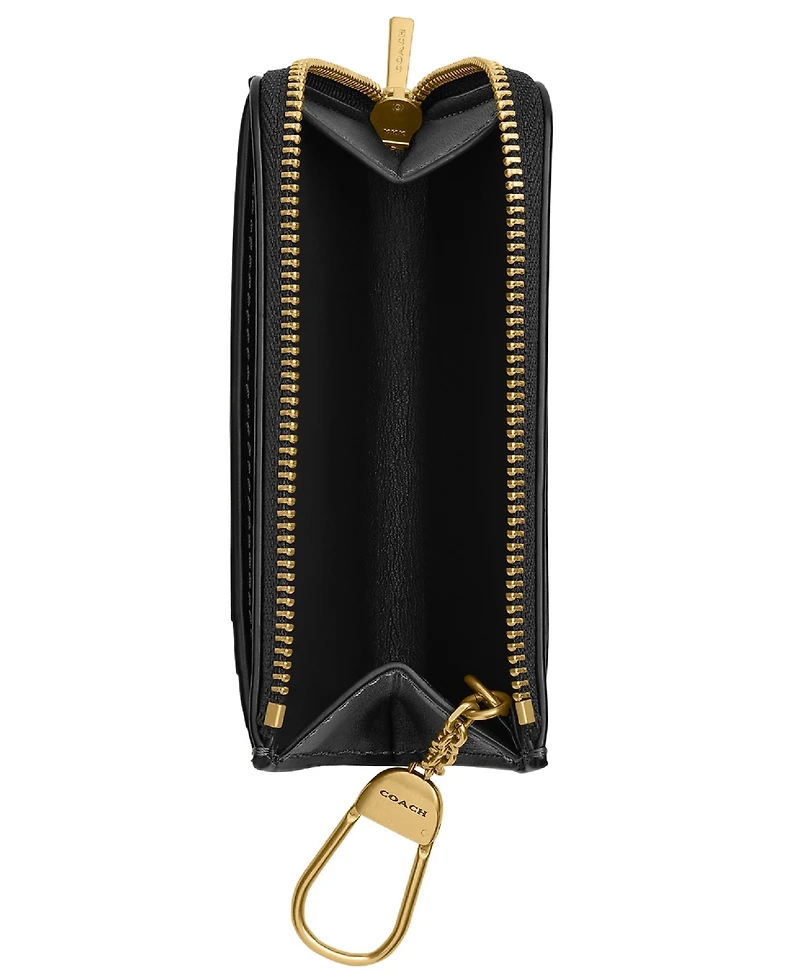 Coach Leather Essential Key Zip Card Case Wallet