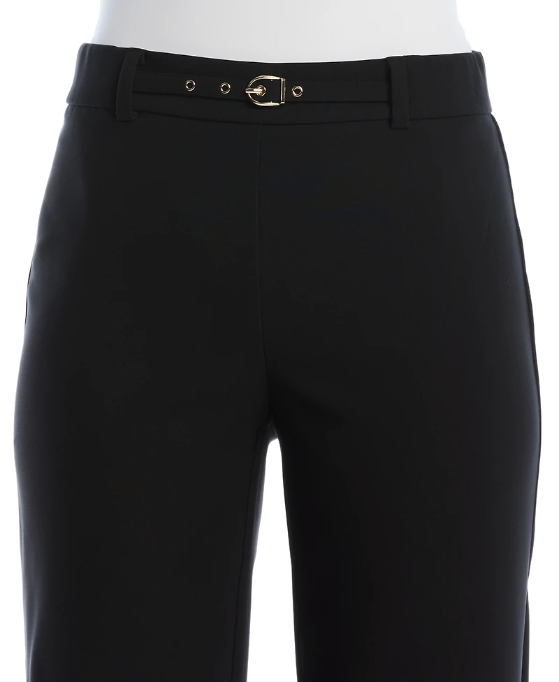 Rafaella Petite Novelty Pull-On Wide-Leg High-Rise Pants