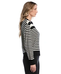 Rafaella Petites Striped Crewneck Long-Sleeve Sweater