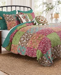 Greenland Home Fashions Danica Reversible 3-Piece Quilt Set, Full/Queen