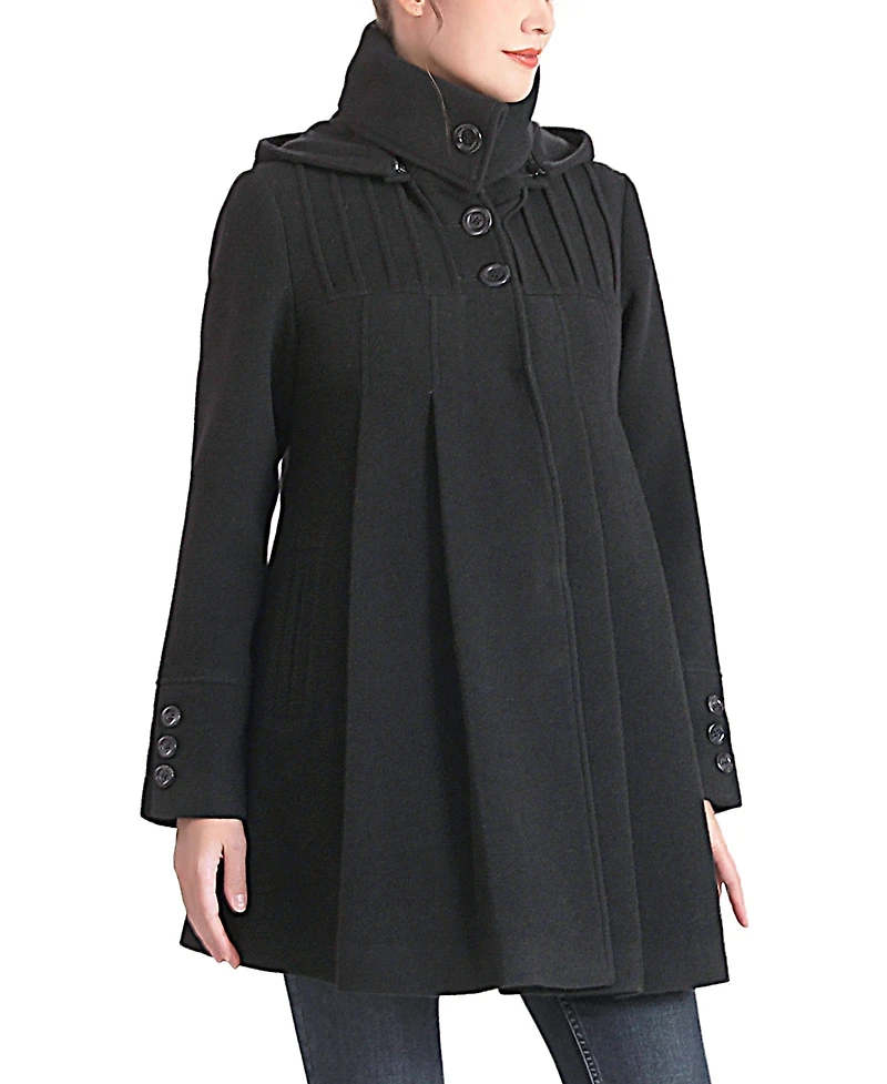 kimi + kai Women's Aela A-Line Hooded Wool Coat