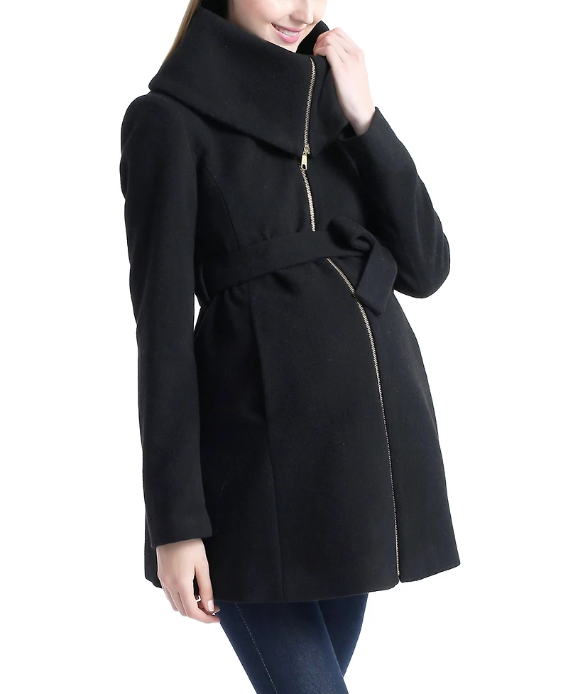 kimi + kai Women's Mia Wool Blend Fold Collar Coat