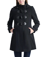 kimi + kai Maternity Wool-Blend Detachable Hood Duffle Coat