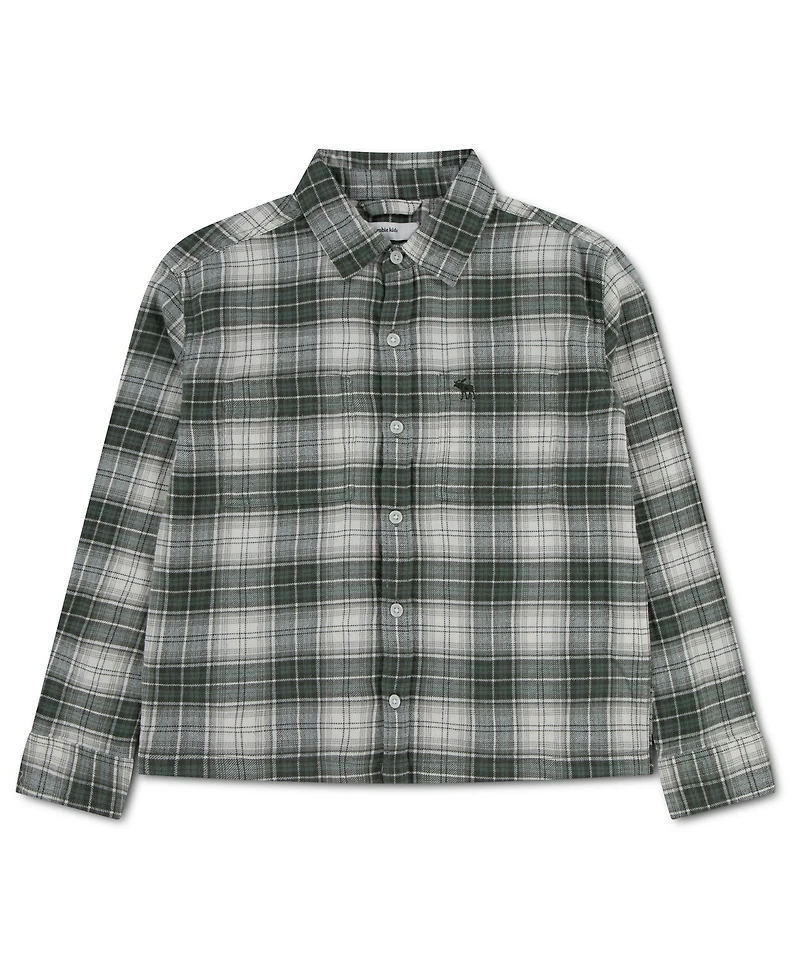 abercrombie kids Boys' 5-18 Coastal Local Flannel Plaid Shirt