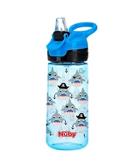 Nuby Push Button Flip-it Soft Spout Tritan Water Bottle, 18 Oz