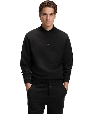 Boss by Hugo x Porsche Men's Regular-Fit Check Jacquard Sweatshirt
