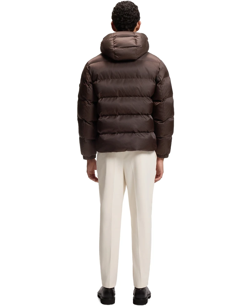 Boss by Hugo Men's Water-Repellent Padded Jacquard Jacket