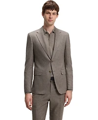Boss by Hugo Men's Virgin Wool Slim-Fit Patterned Suit