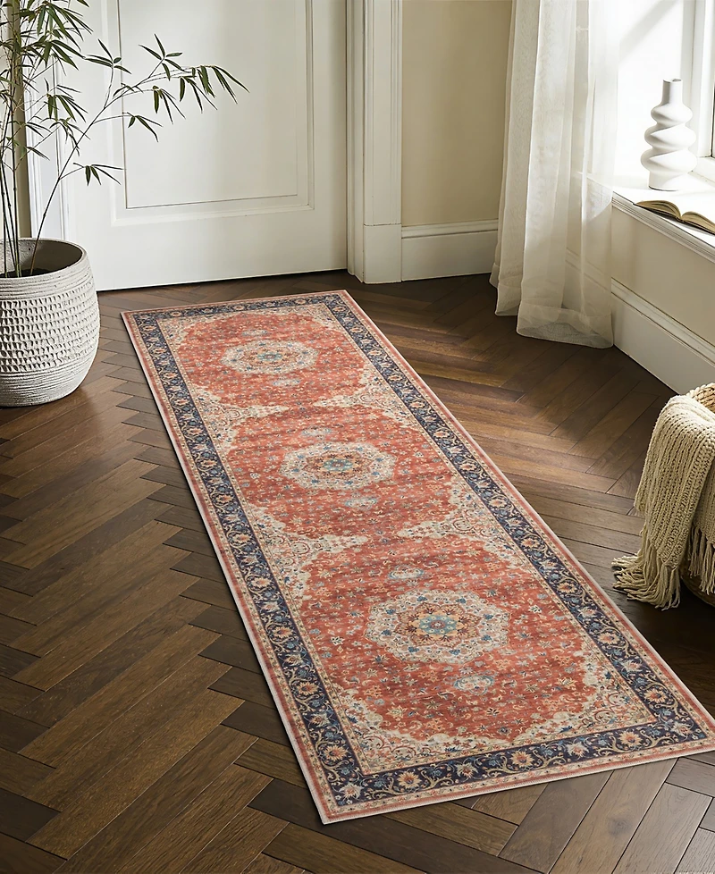 Mink Home Homewell Machine Washable HAM4004 2'x6'11" Runner Area Rug
