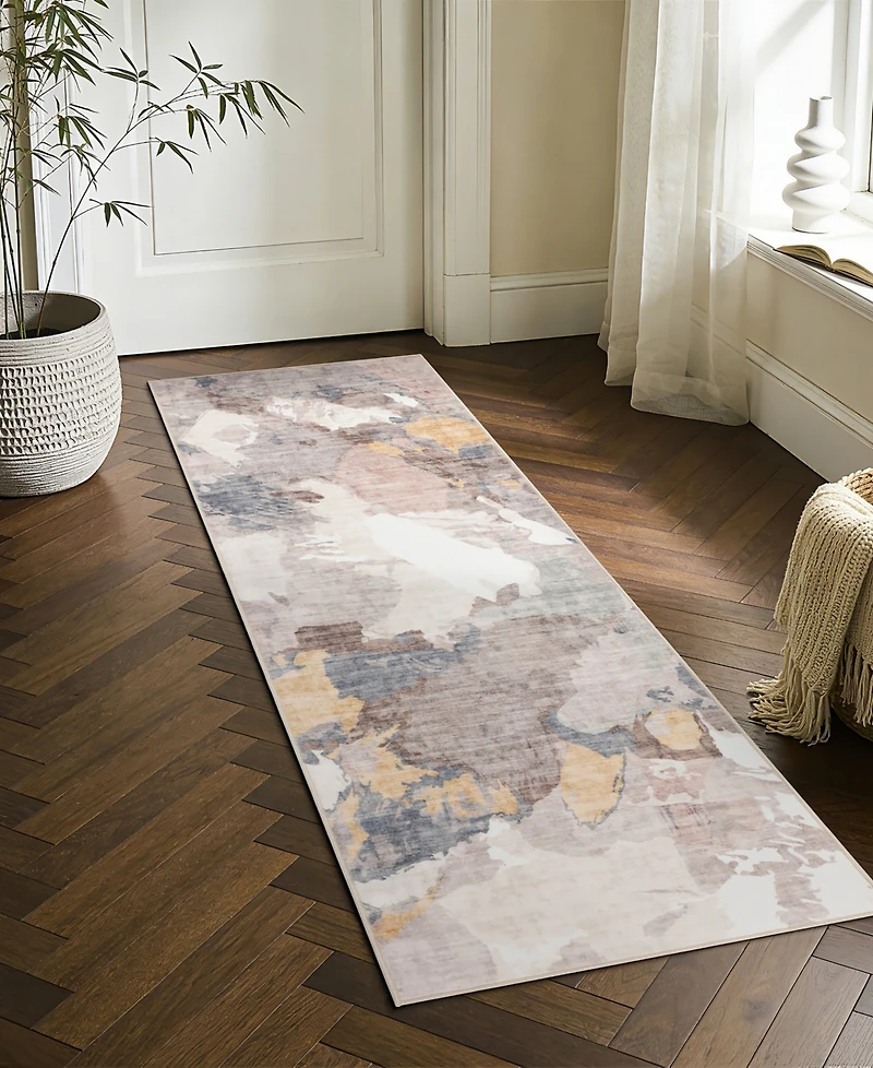 Mink Home Homewell Machine Washable HAM4001 2'x6'11" Runner Area Rug