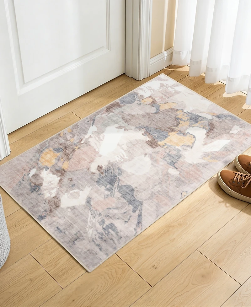 Mink Home Homewell Machine Washable HAM4001 2'x2'11" Runner Area Rug